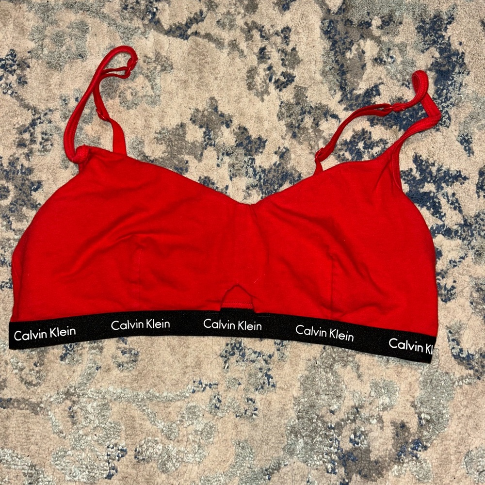 red calvin klein bralette
